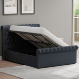 King Size Side Lift Ottoman Storage Bedframe - Charcoal Fabric