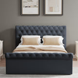 Double Size Side Lift Ottoman Storage Bedframe - Charcoal Fabric