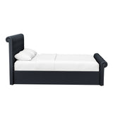 Double Size Side Lift Ottoman Storage Bedframe - Charcoal Fabric