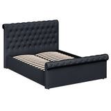 King Size Side Lift Ottoman Storage Bedframe - Charcoal Fabric