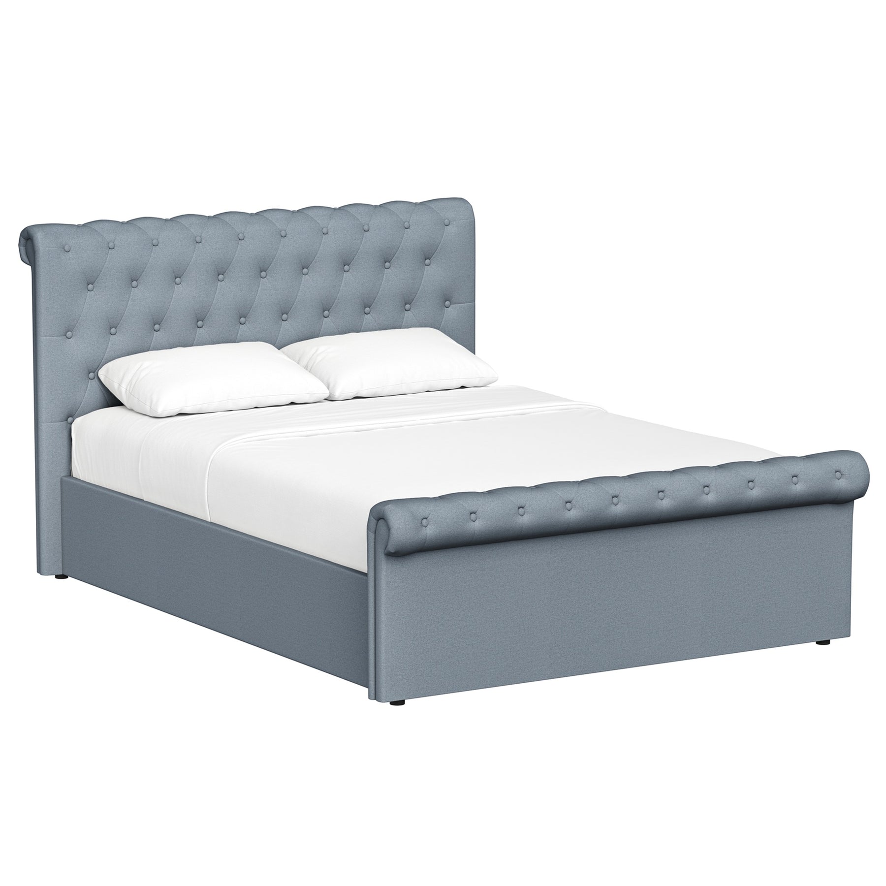 King Size Side Lift Ottoman Storage Bedframe - Steel Grey Fabric