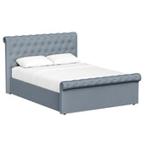 Double Size Side Lift Ottoman Storage Bedframe - Steel Grey Fabric