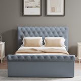 Double Size Side Lift Ottoman Storage Bedframe - Steel Grey Fabric
