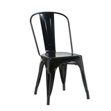 Bistro Pack Of 4 Black Metal Chairs