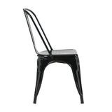 Bistro Pack Of 4 Black Metal Chairs