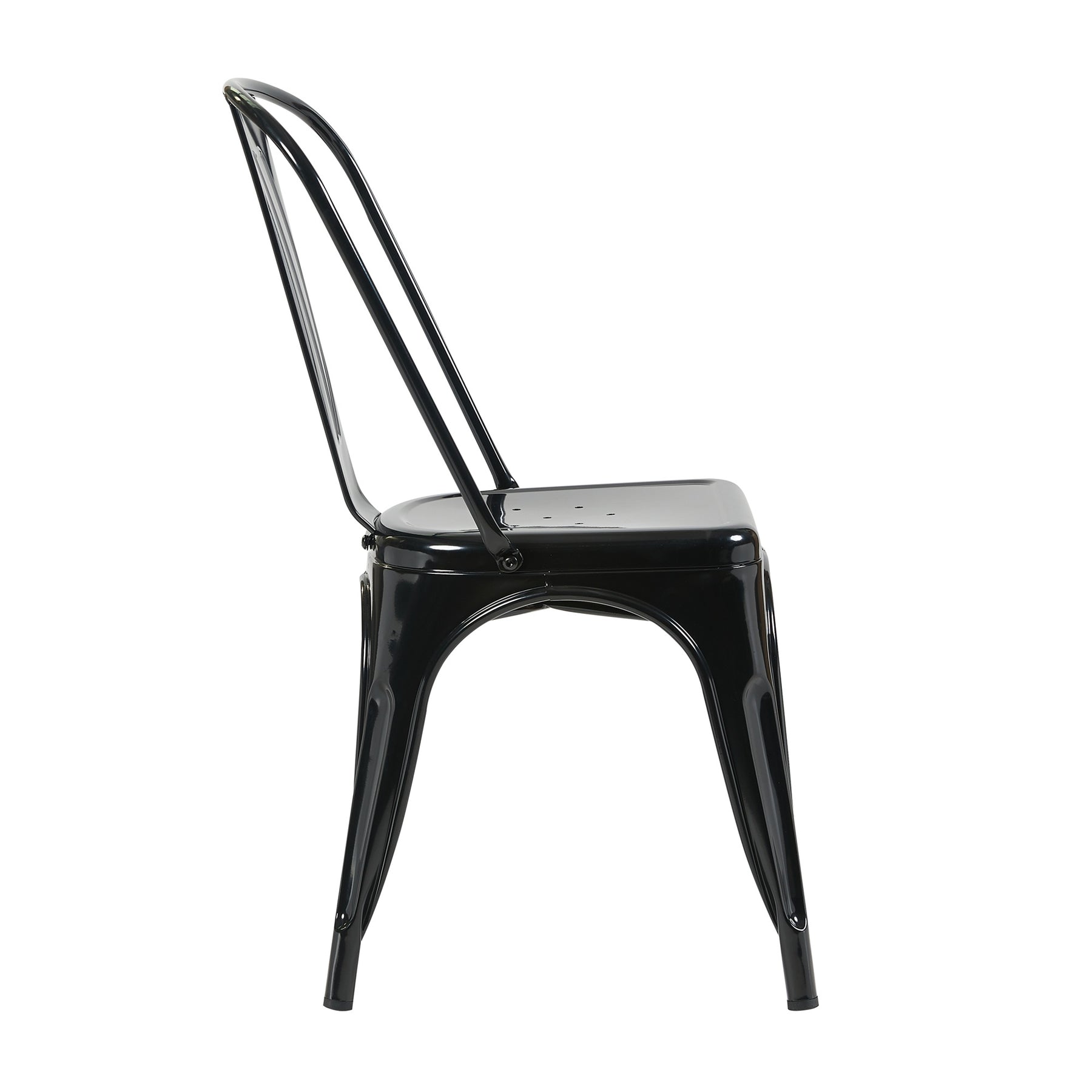 Bistro Pack Of 4 Black Metal Chairs