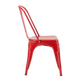 Bistro Pack Of 4 Red Metal Chairs