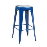 Bistro Pack Of 4 30 Blue Bar Stools