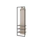 Modern Archy Hall Stand Coat Rack with Shoe Storage 180cm High Sandstone