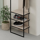 Modern Archy Hall Stand Coat Rack with Shoe Storage 180cm High Sandstone