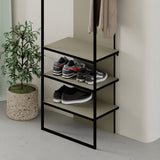 Modern Archy Hall Stand Coat Rack with Shoe Storage 180cm High Ash Green