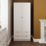 FWStyle Artus Shaker 2 Door 2 Drawer Combination Wardrobe Matt White