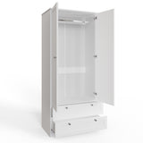 FWStyle Artus Shaker 2 Door 2 Drawer Combination Wardrobe Matt White