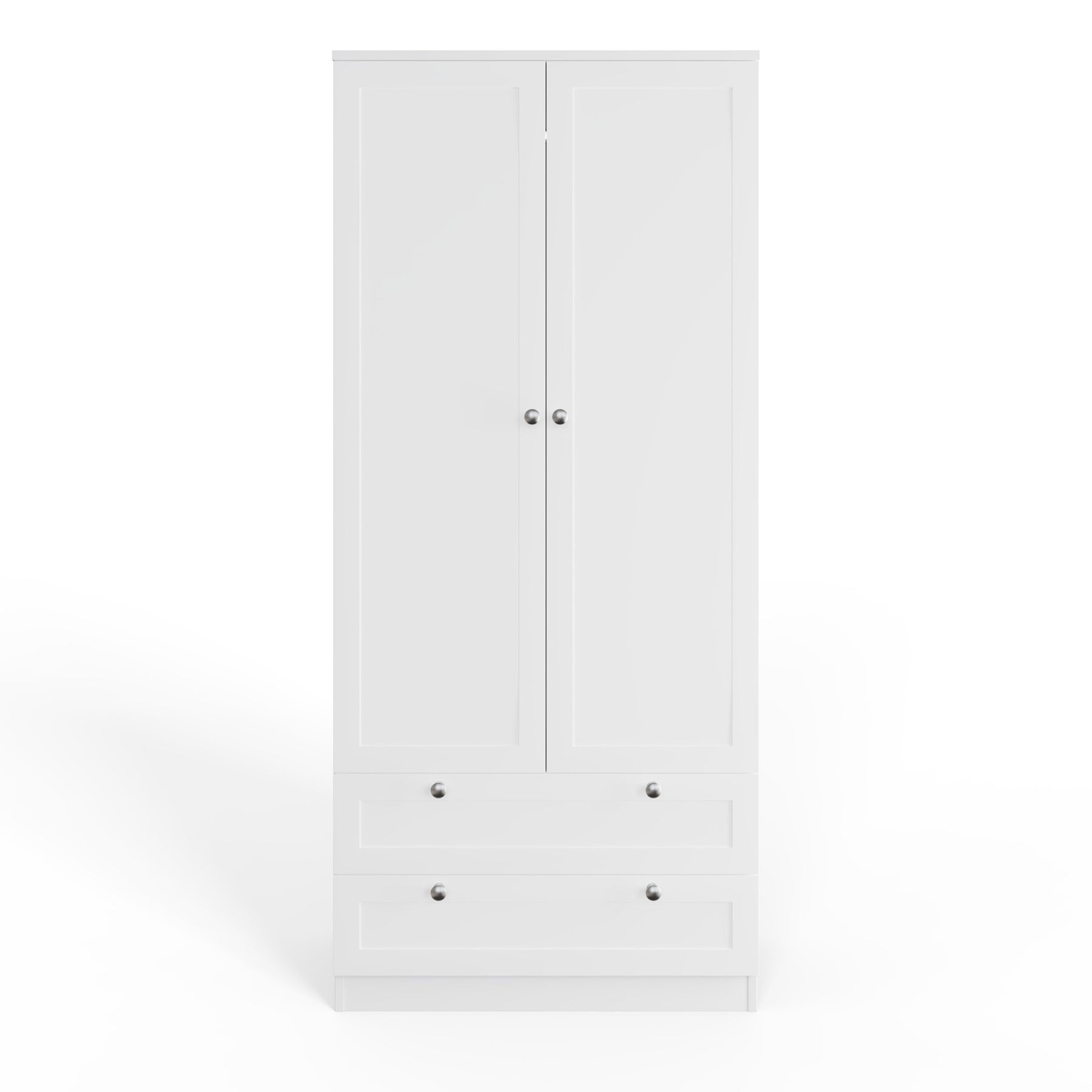 FWStyle Artus Shaker 2 Door 2 Drawer Combination Wardrobe Matt White