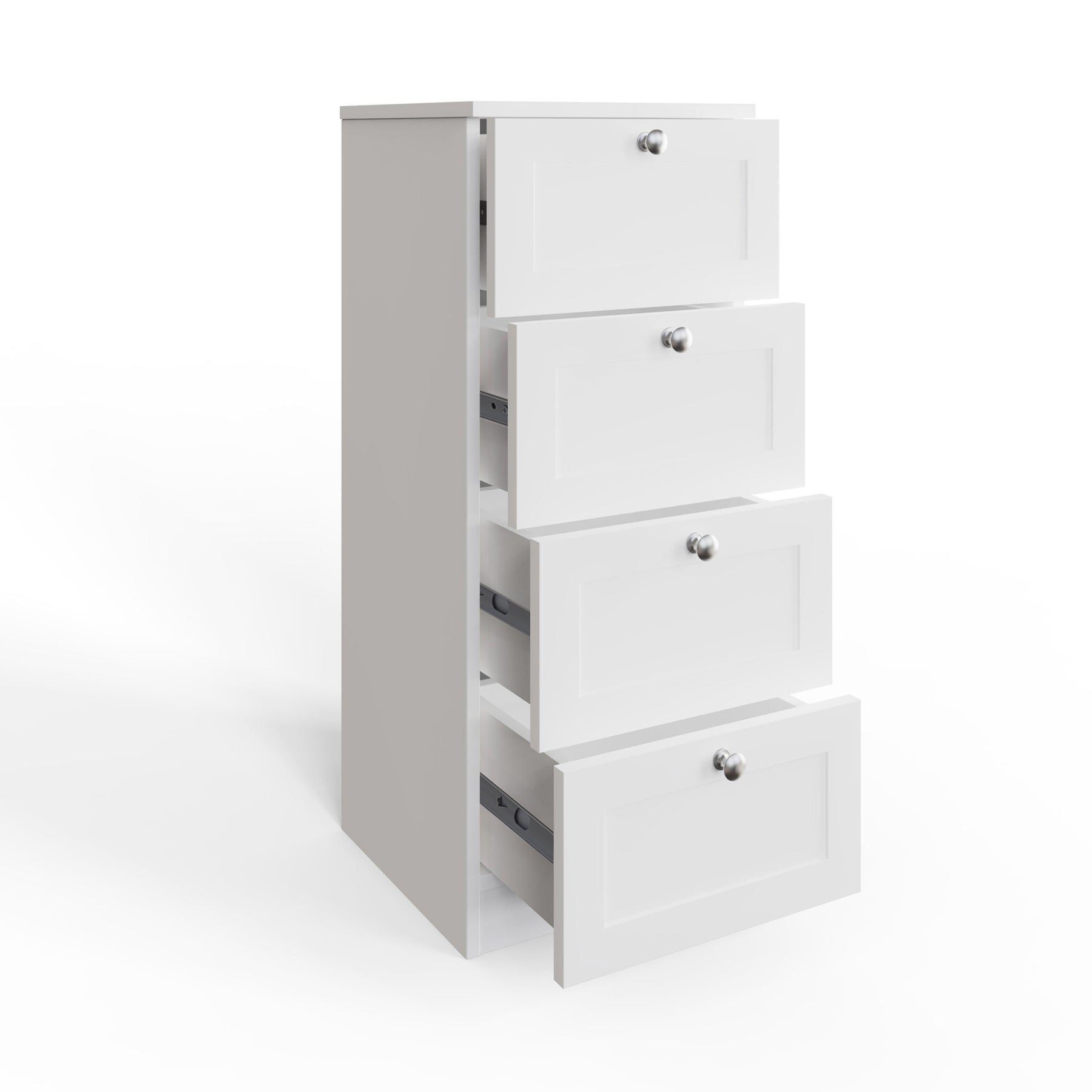 FWStyle Artus Shaker 4 Drawer Chest Of Drawers Matt White
