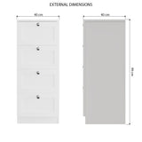 FWStyle Artus Shaker 4 Drawer Chest Of Drawers Matt White