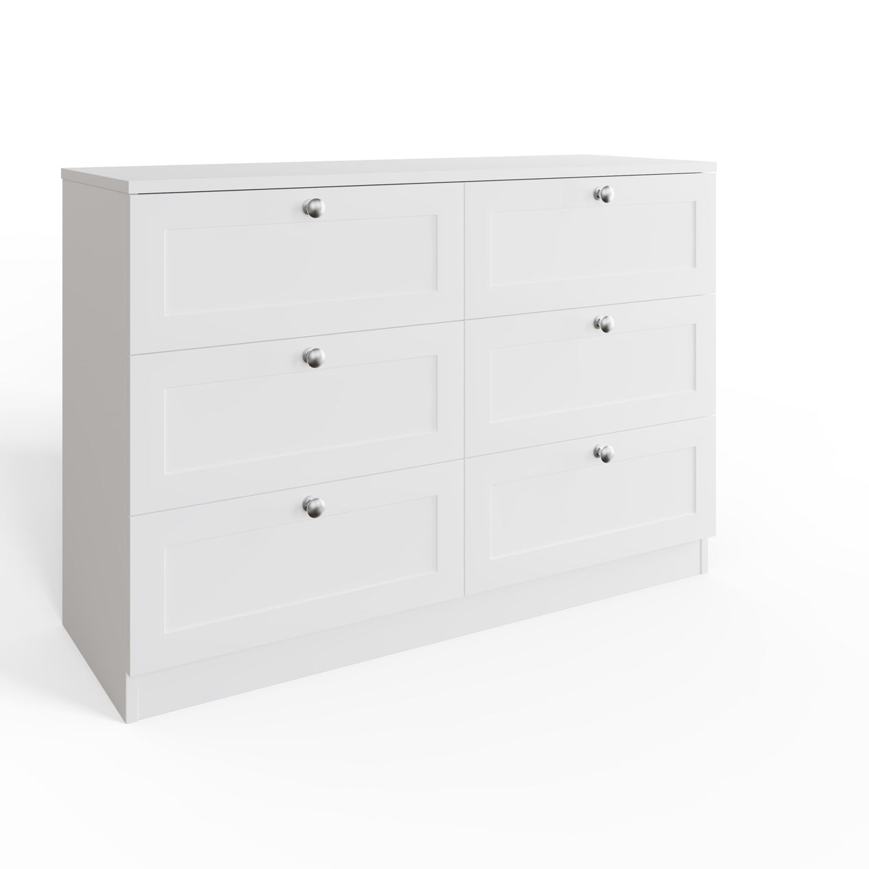 FWStyle Artus Shaker 6 Drawer Chest Of Drawers Matt White