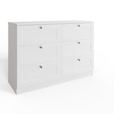 FWStyle Artus Shaker 6 Drawer Chest Of Drawers Matt White