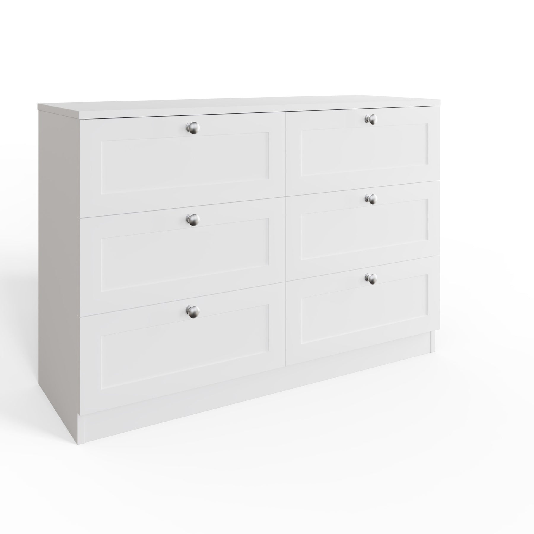 FWStyle Artus Shaker 6 Drawer Chest Of Drawers Matt White