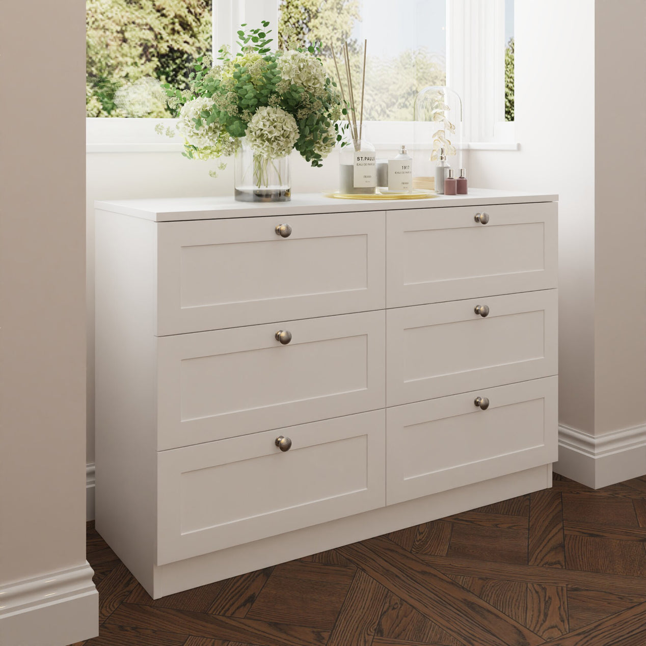FWStyle Artus Shaker 6 Drawer Chest Of Drawers Matt White
