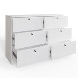 FWStyle Artus Shaker 6 Drawer Chest Of Drawers Matt White