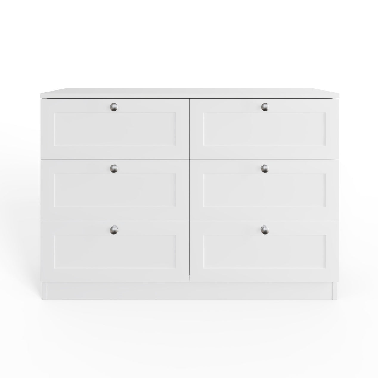 FWStyle Artus Shaker 6 Drawer Chest Of Drawers Matt White