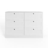 FWStyle Artus Shaker 6 Drawer Chest Of Drawers Matt White