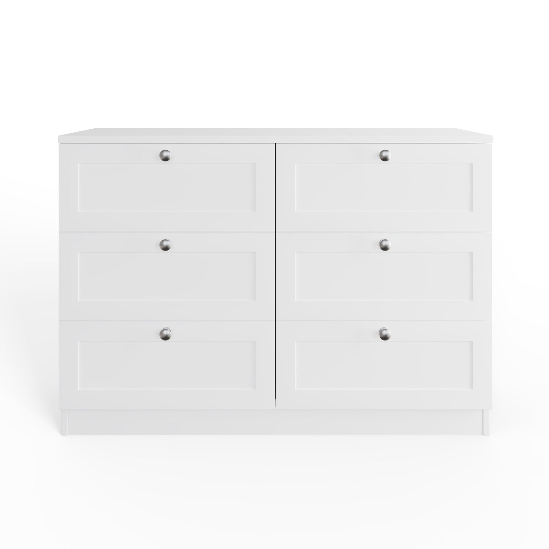 FWStyle Artus Shaker 6 Drawer Chest Of Drawers Matt White