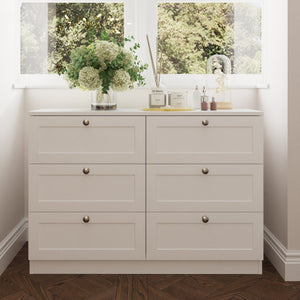 FWStyle Artus Shaker 6 Drawer Chest Of Drawers Matt White