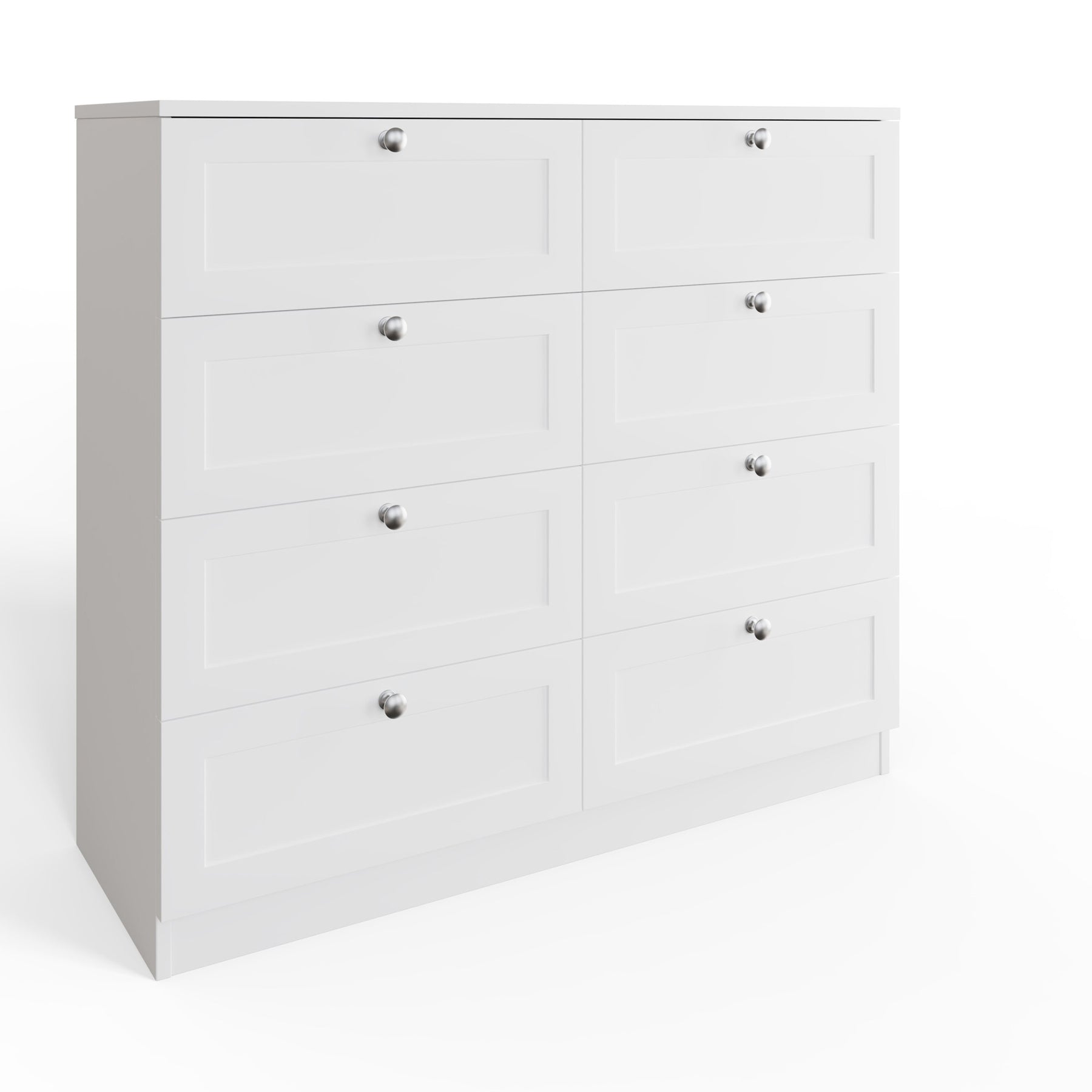 FWStyle Artus Shaker 8 Drawer Chest Of Drawers Matt White