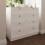 FWStyle Artus Shaker 8 Drawer Chest Of Drawers Matt White