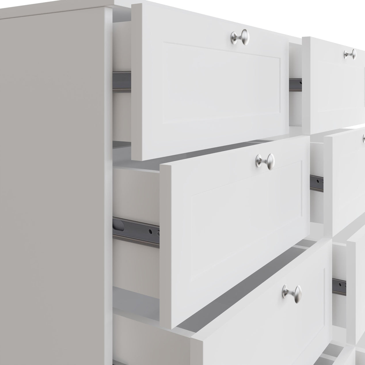 FWStyle Artus Shaker 8 Drawer Chest Of Drawers Matt White