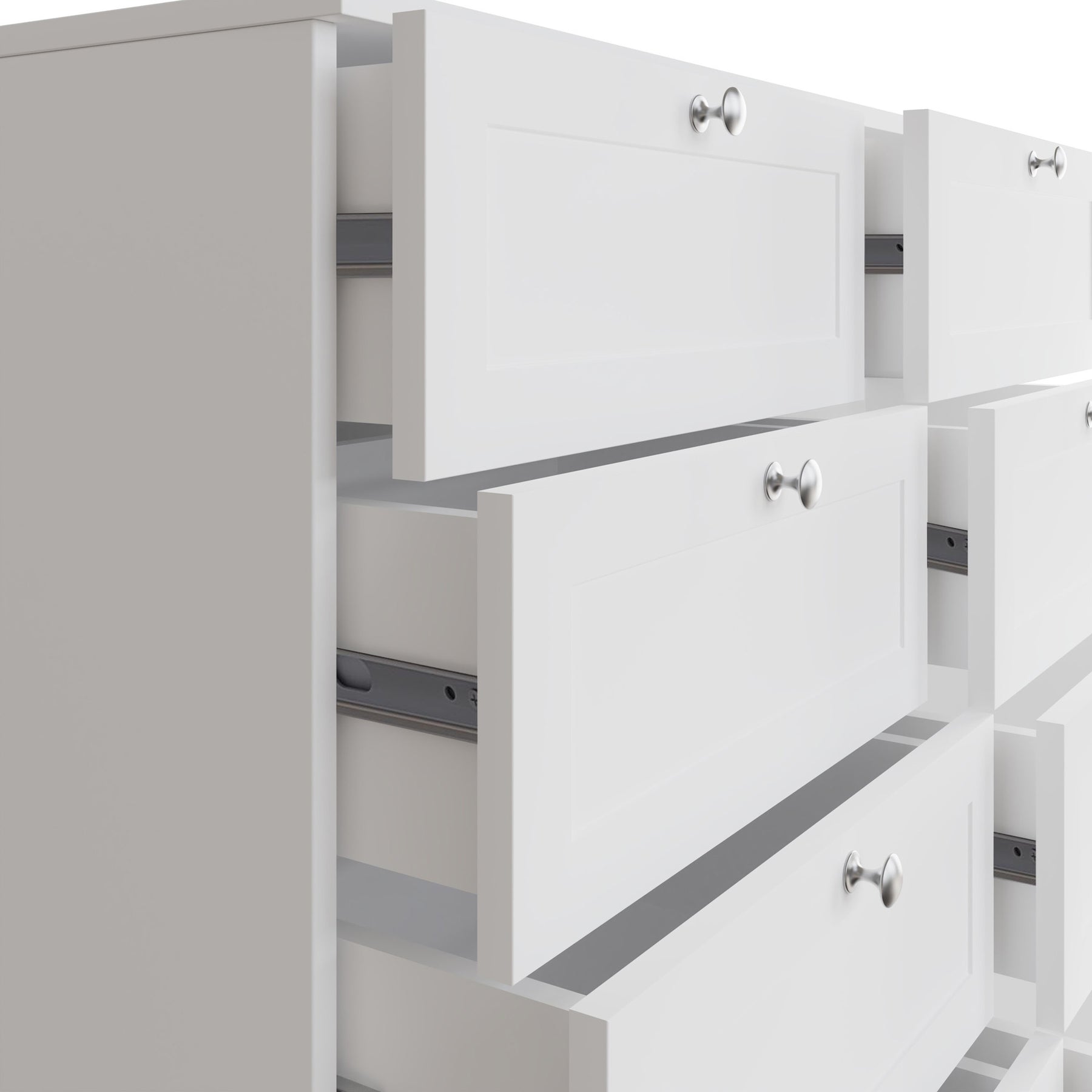 FWStyle Artus Shaker 8 Drawer Chest Of Drawers Matt White