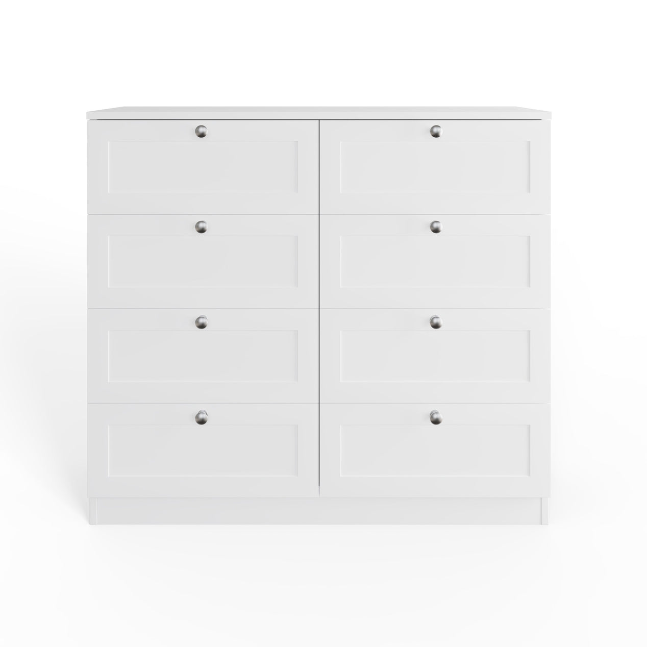 FWStyle Artus Shaker 8 Drawer Chest Of Drawers Matt White
