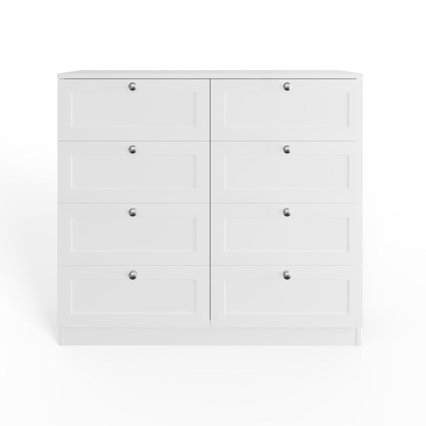 FWStyle Artus Shaker 8 Drawer Chest Of Drawers Matt White