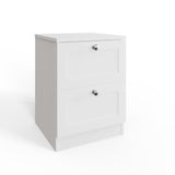 FWStyle Artus Shaker 2 Drawer Bedside Table Nightstand Matt White