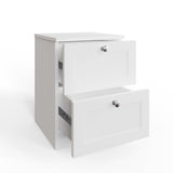 FWStyle Artus Shaker 2 Drawer Bedside Table Nightstand Matt White