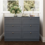 FWStyle Artus Shaker 6 Drawer Chest Of Drawers Matt Grey