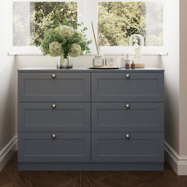 FWStyle Artus Shaker 6 Drawer Chest Of Drawers Matt Grey