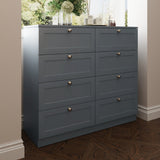 FWStyle Artus Shaker 8 Drawer Chest Of Drawers Matt Grey