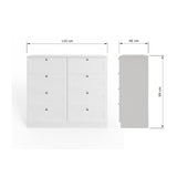 FWStyle Artus Shaker 8 Drawer Chest Of Drawers Matt White