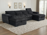 Alaya Sofabed Black U Shape Corner