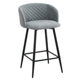 Amara Grey Fabric Swivel Bar Chair - Pack of 2