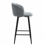 Amara Grey Fabric Swivel Bar Chair - Pack of 2