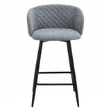 Amara Grey Fabric Swivel Bar Chair - Pack of 2