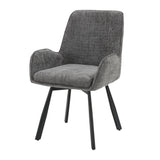 Amelia Pack of 2 Swivel Dining Chairs - Grey Chenille fabric