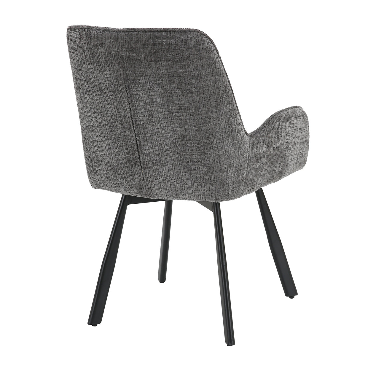 Amelia Pack of 2 Swivel Dining Chairs - Grey Chenille fabric