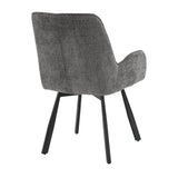 Amelia Pack of 2 Swivel Dining Chairs - Grey Chenille fabric