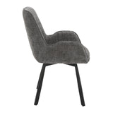 Amelia Pack of 2 Swivel Dining Chairs - Grey Chenille fabric