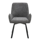 Amelia Pack of 2 Swivel Dining Chairs - Grey Chenille fabric